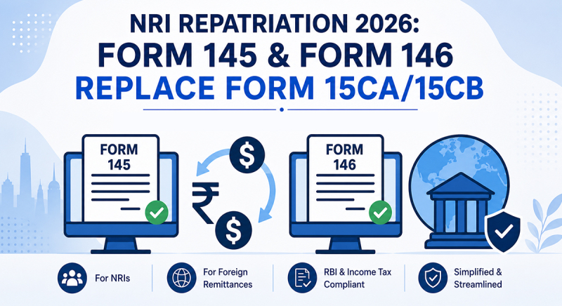 NRI Repatriation 2026: Form 145 & Form 146 Replace Form 15CA/15CB
