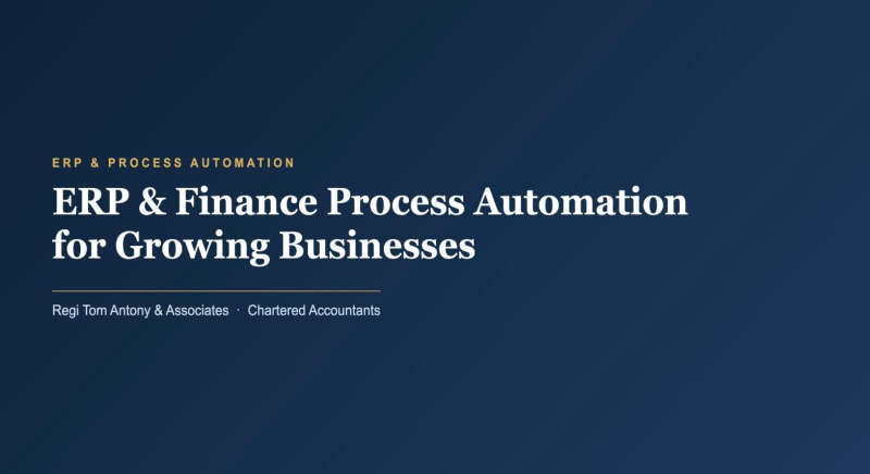 ERP & Finance Process Automation for Indian Businesses 2026: A CA's Guide